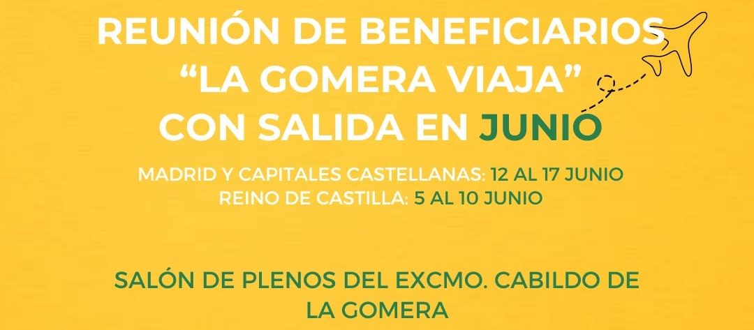 140525 Cartel informativo de la próxima reunión del programa de turismo sociocultural para mayores La Gomera Viaja