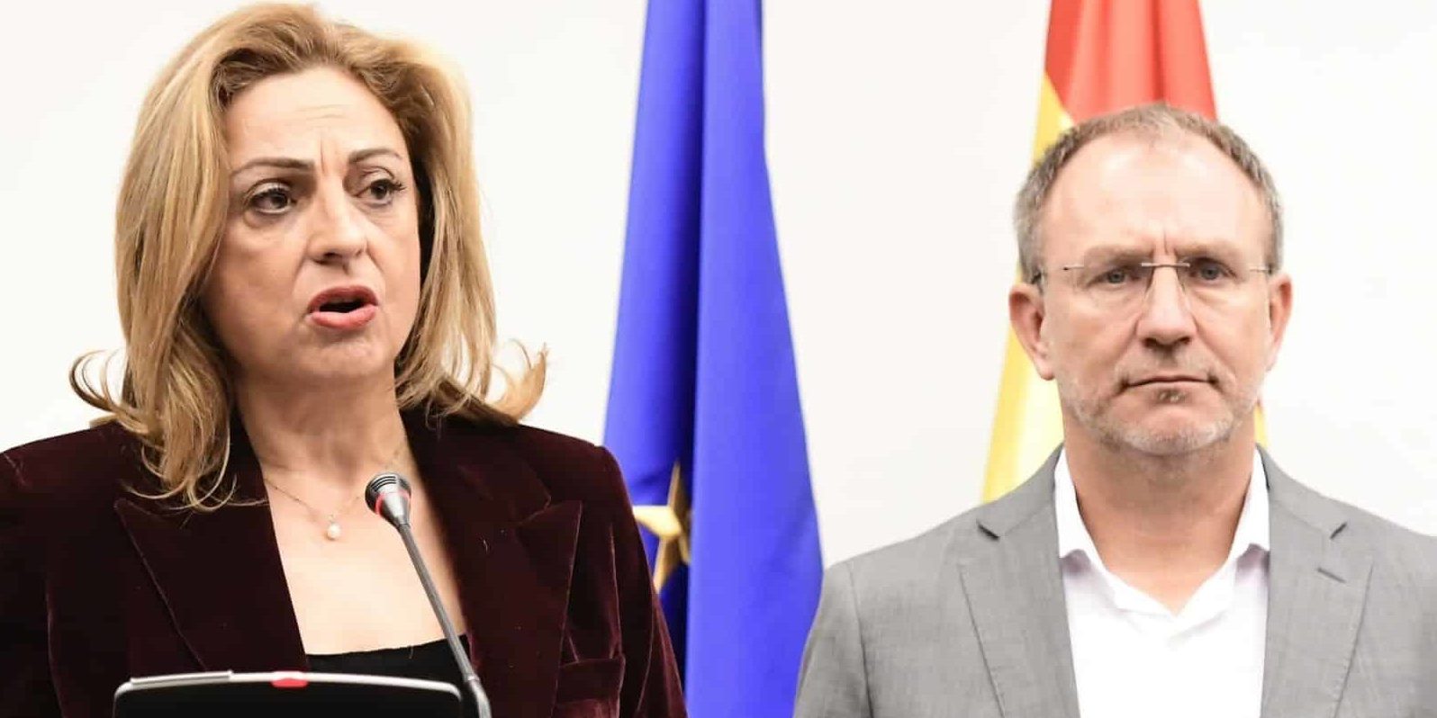 Cristina Valido y presidente Cabildo La Palma Sergio Rodríguez en Congreso 280125