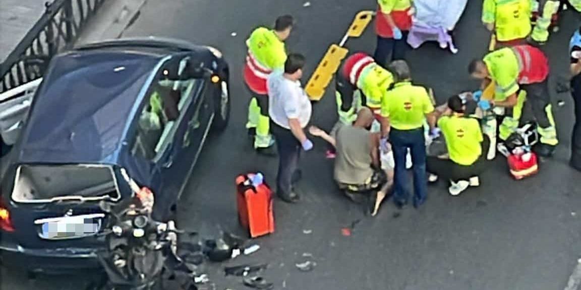 MOTORISTA HERIDO GRAVE EN UNA COLISIÓN CON UN VEHÍCULO2-LAS PALMAS 1-5-25