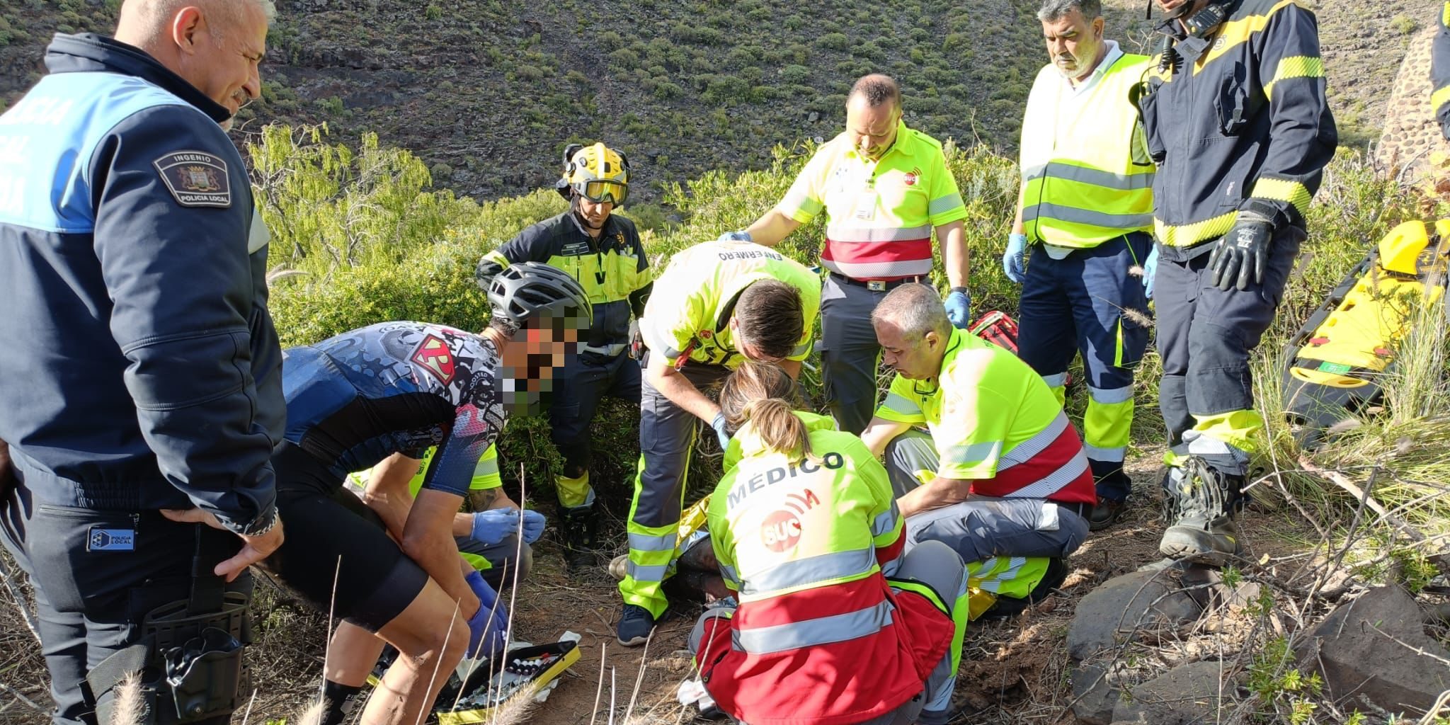 SENDERISTA HERIDO TRAS SUFRIR UNA CAÍDA EN INGENIO2-GRAN CANARIA 1-5-25