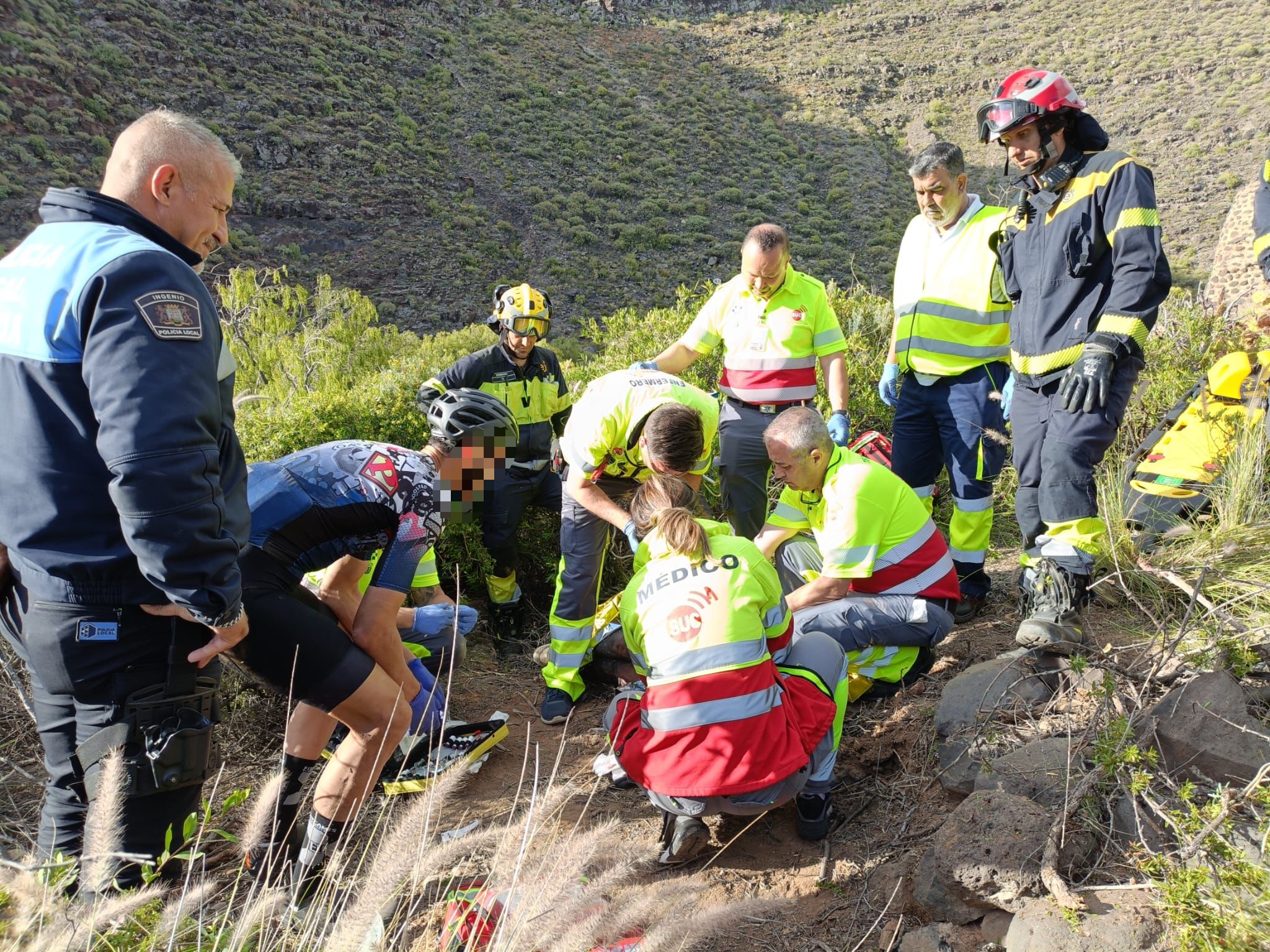 SENDERISTA HERIDO TRAS SUFRIR UNA CAÍDA EN INGENIO2-GRAN CANARIA 1-5-25