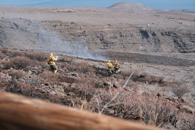 160725 Equipos de extinción de incendios actuando sobre un conato en La Gomera