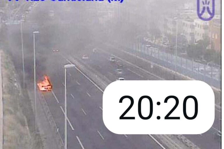 COCHE INCENDIADO EN LA TF-1 EN CANDELARIA1 12-7-25