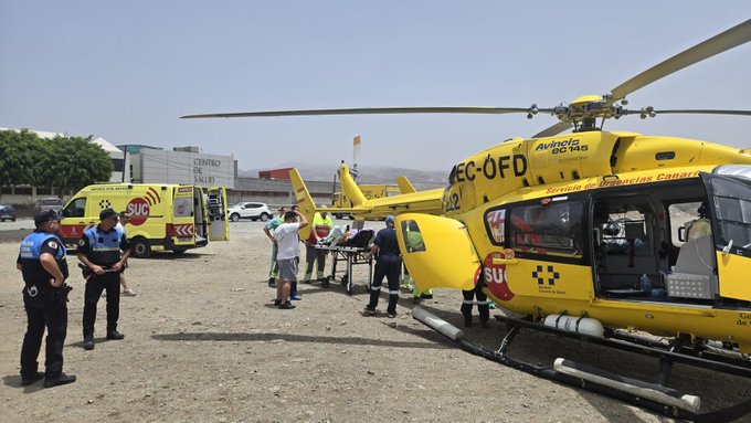 EL SUC TRASLADA EN HELICÓPTERO A UN HOMBRE HERIDO TRAS SUFRIR UNA AGRESIÓN EN GRAN CANARIA1 16-7-25