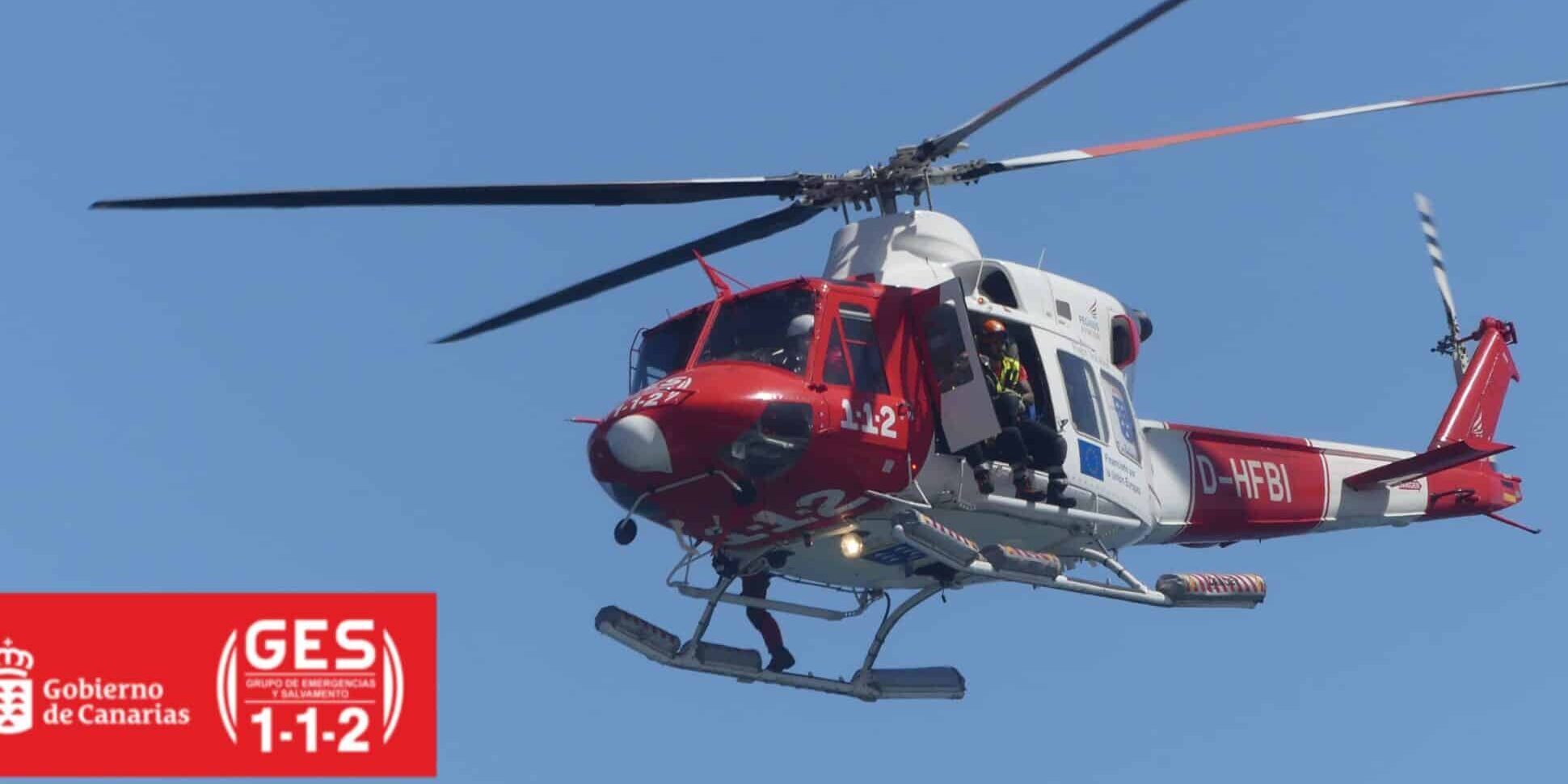 HELICÓPTERO DEL GES-SENDERISTA HERIDO EN LA PALMA 26-7-25