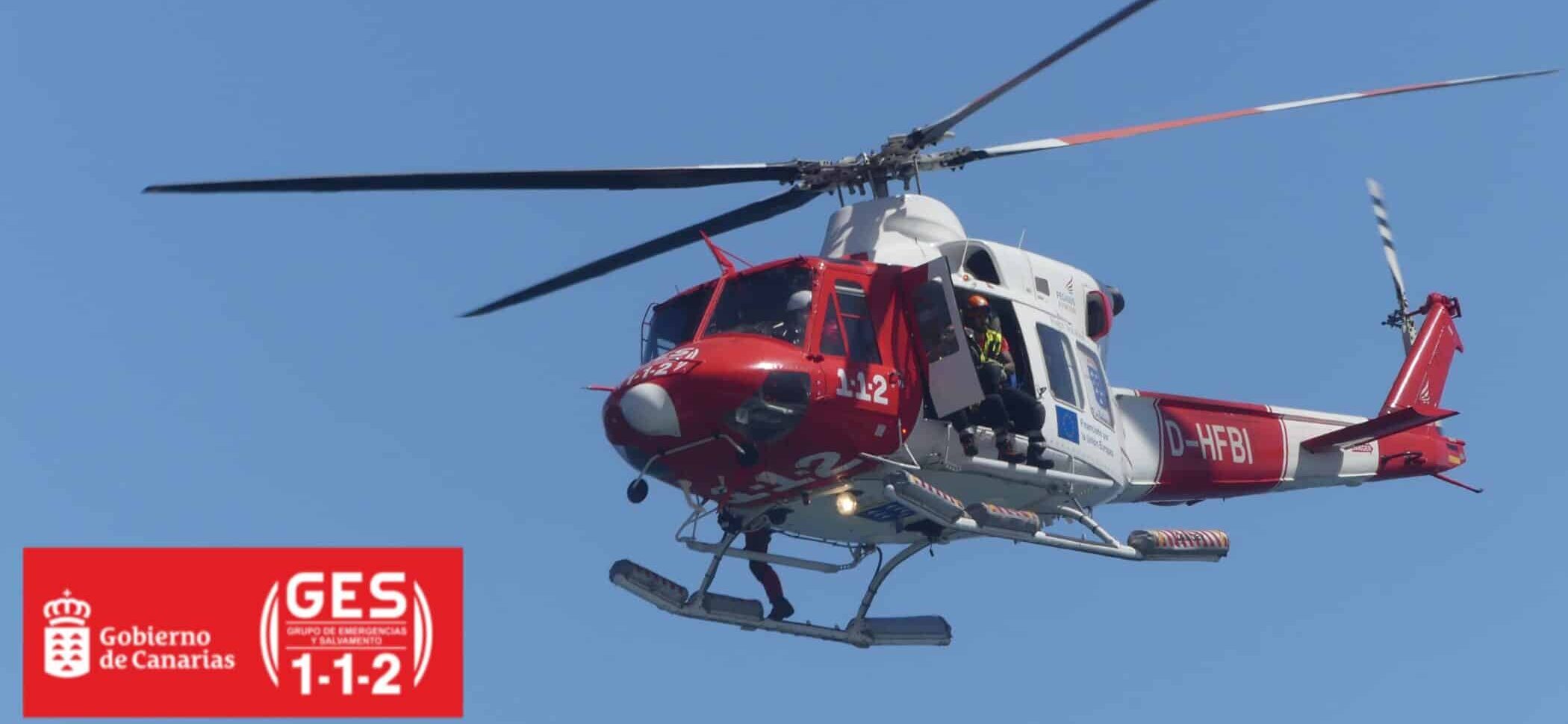 HELICÓPTERO DEL GES-SENDERISTA HERIDO EN LA PALMA 26-7-25