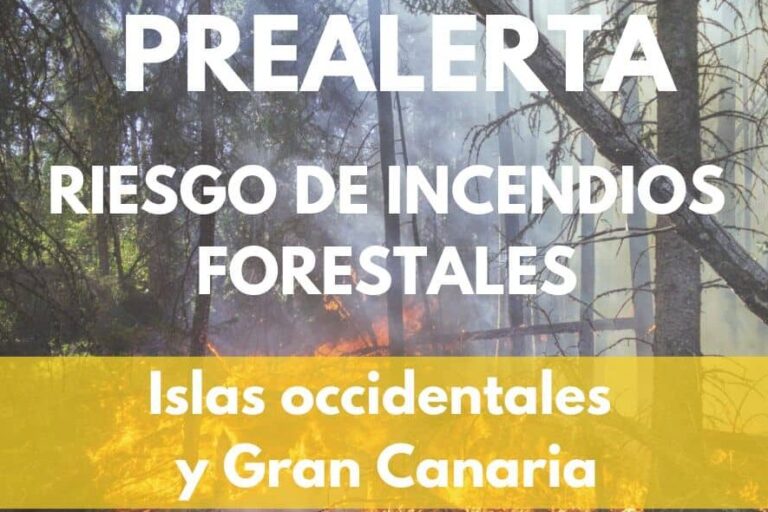 PREALERTA POR RIESGO DE INCENDIOS FORESTALES EN CANARIAS 7-7-25