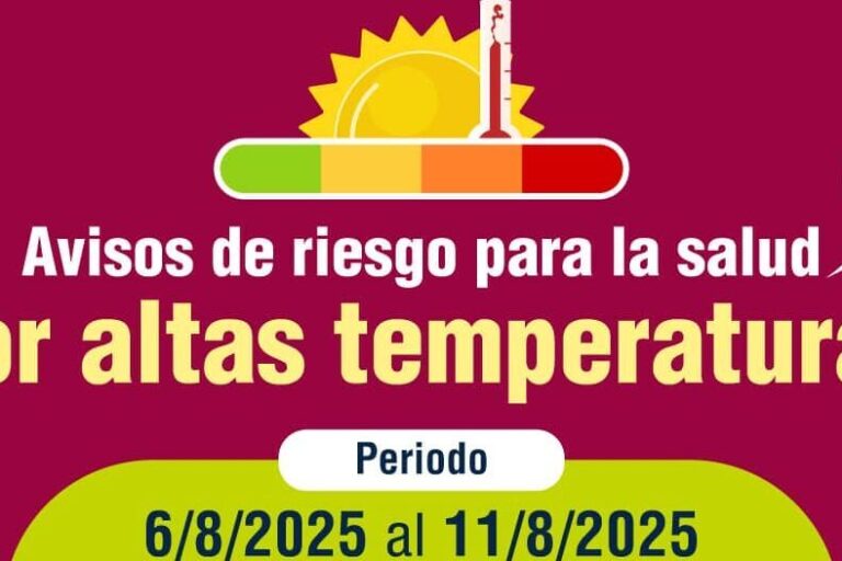 SANIDAD EMITE AVISOS DE RIESGO PARA LA SALUD POR ALTAS TEMPERATURAS 5-8-25