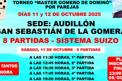 270925 Cartel Torneo Master Dominó en Parejas en La Gomera
