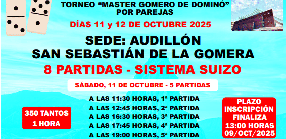 270925 Cartel Torneo Master Dominó en Parejas en La Gomera