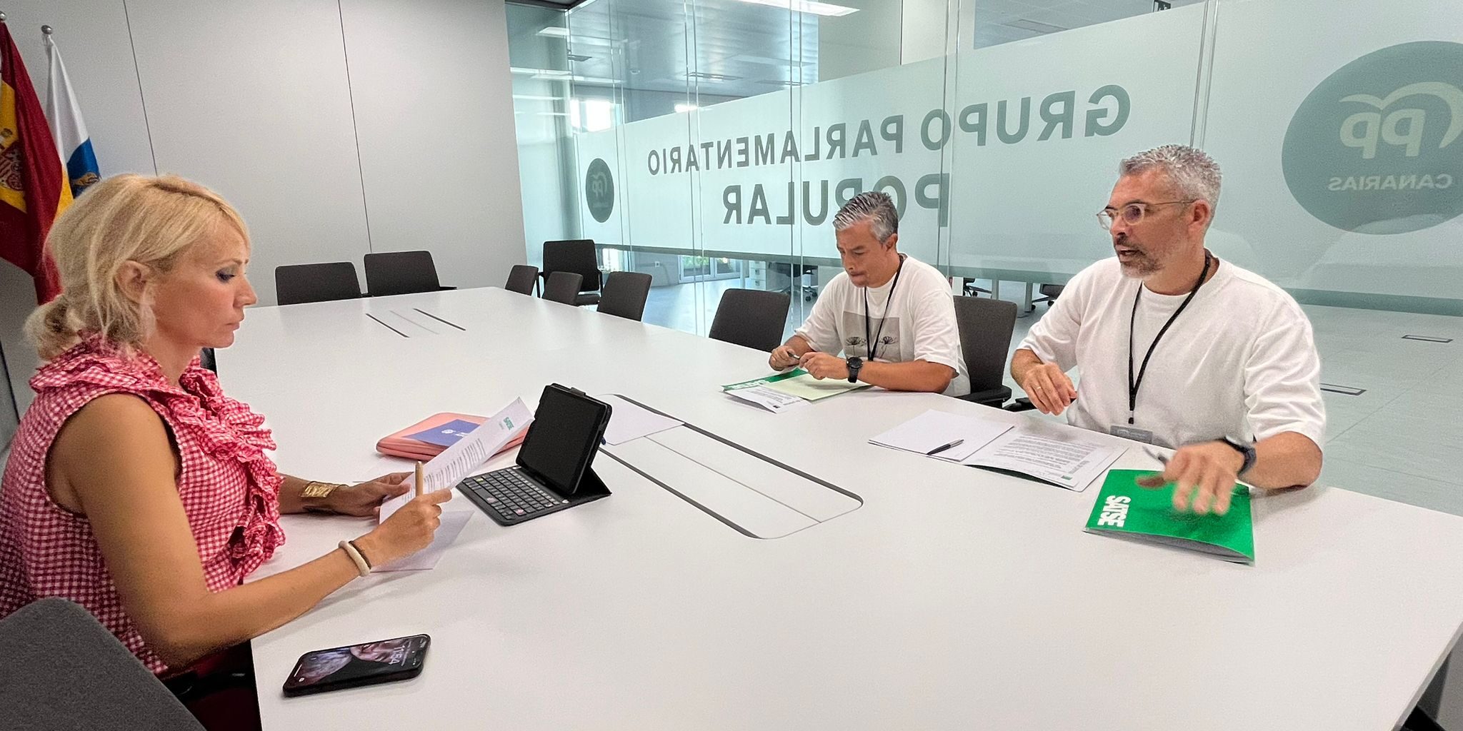 La diputada del Grupo Parlamentario Popular, Rebeca Paniagua, se reúne con representantes del Sindicato de Enfermería SATSE Canarias (2)