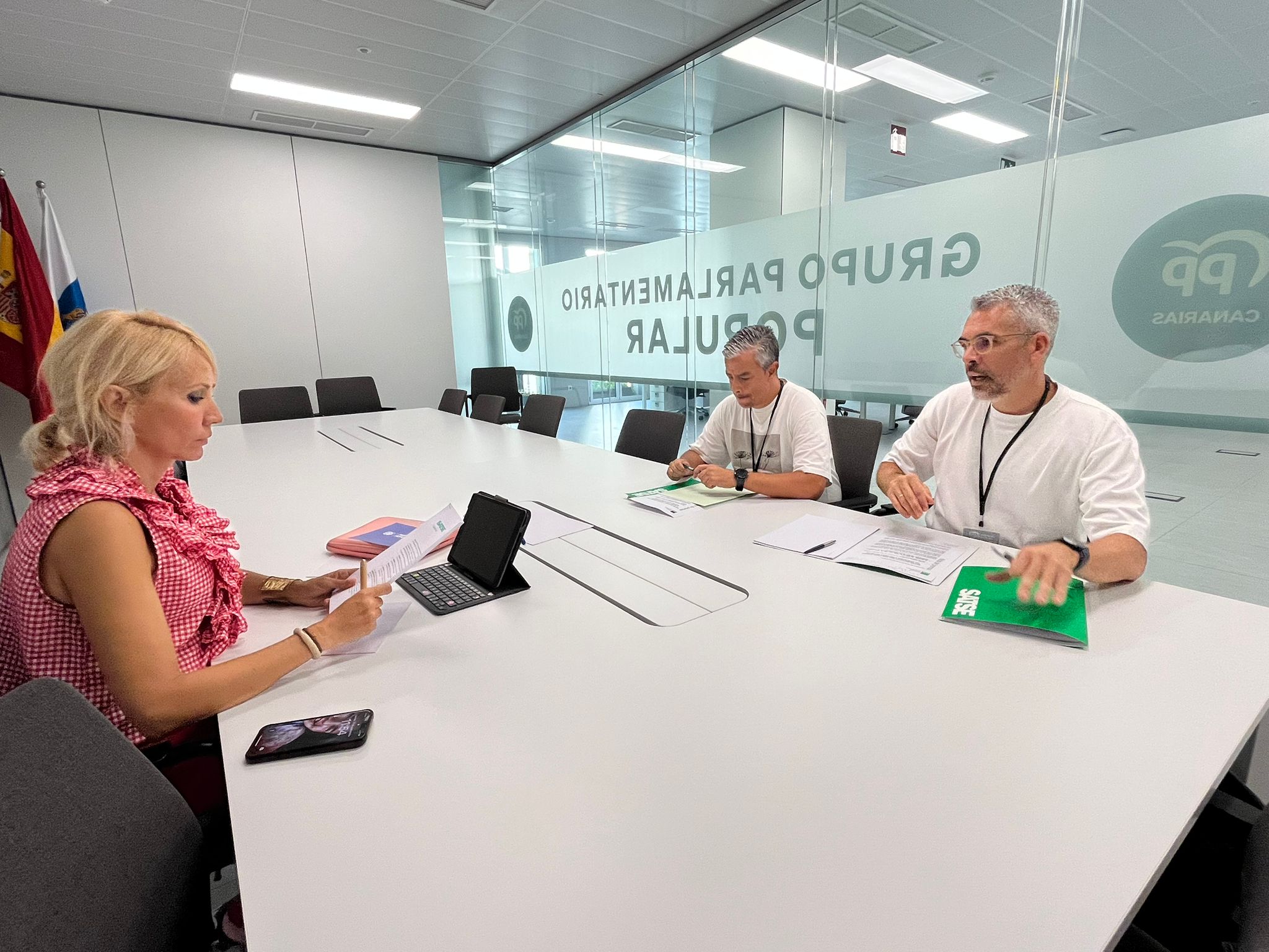 La diputada del Grupo Parlamentario Popular, Rebeca Paniagua, se reúne con representantes del Sindicato de Enfermería SATSE Canarias (2)