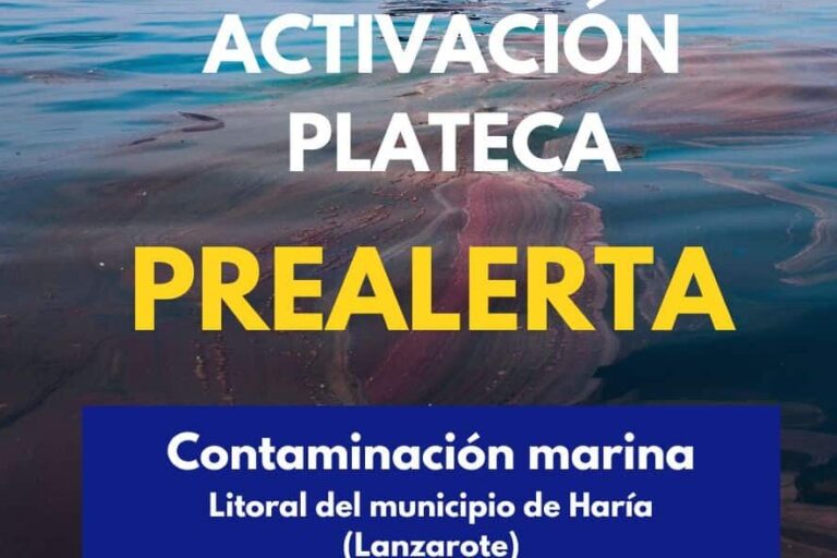 PREALERTA POR CONTAMINACIÓN MARINA-ACTIVACIÓN DEL PLATECA EN LANZAROTE 10-9-25