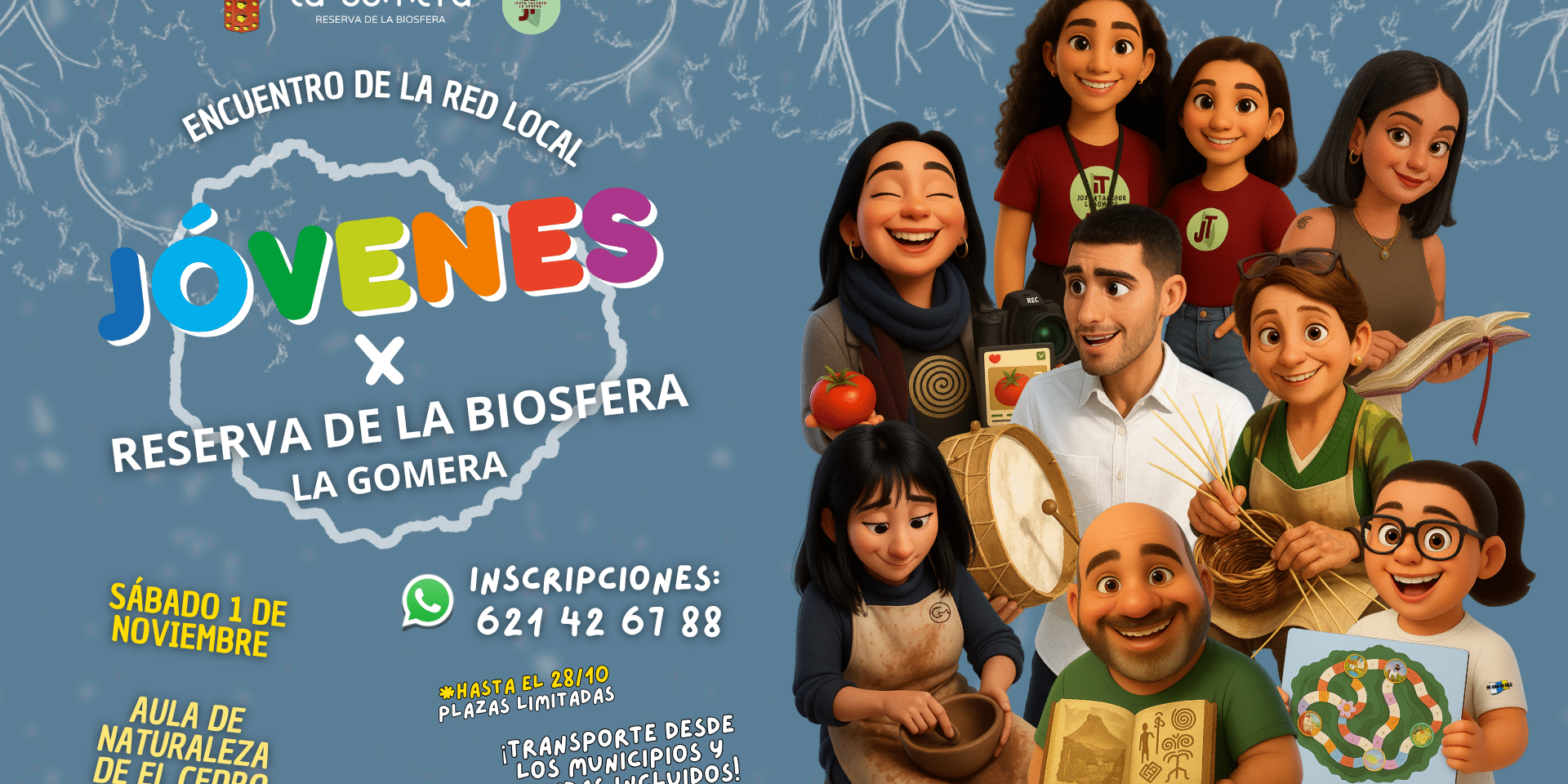 251025 Cartel participantes Encuentro de la Red Local de Jóvenes de la Reserva de la Biosfera en La Gomera