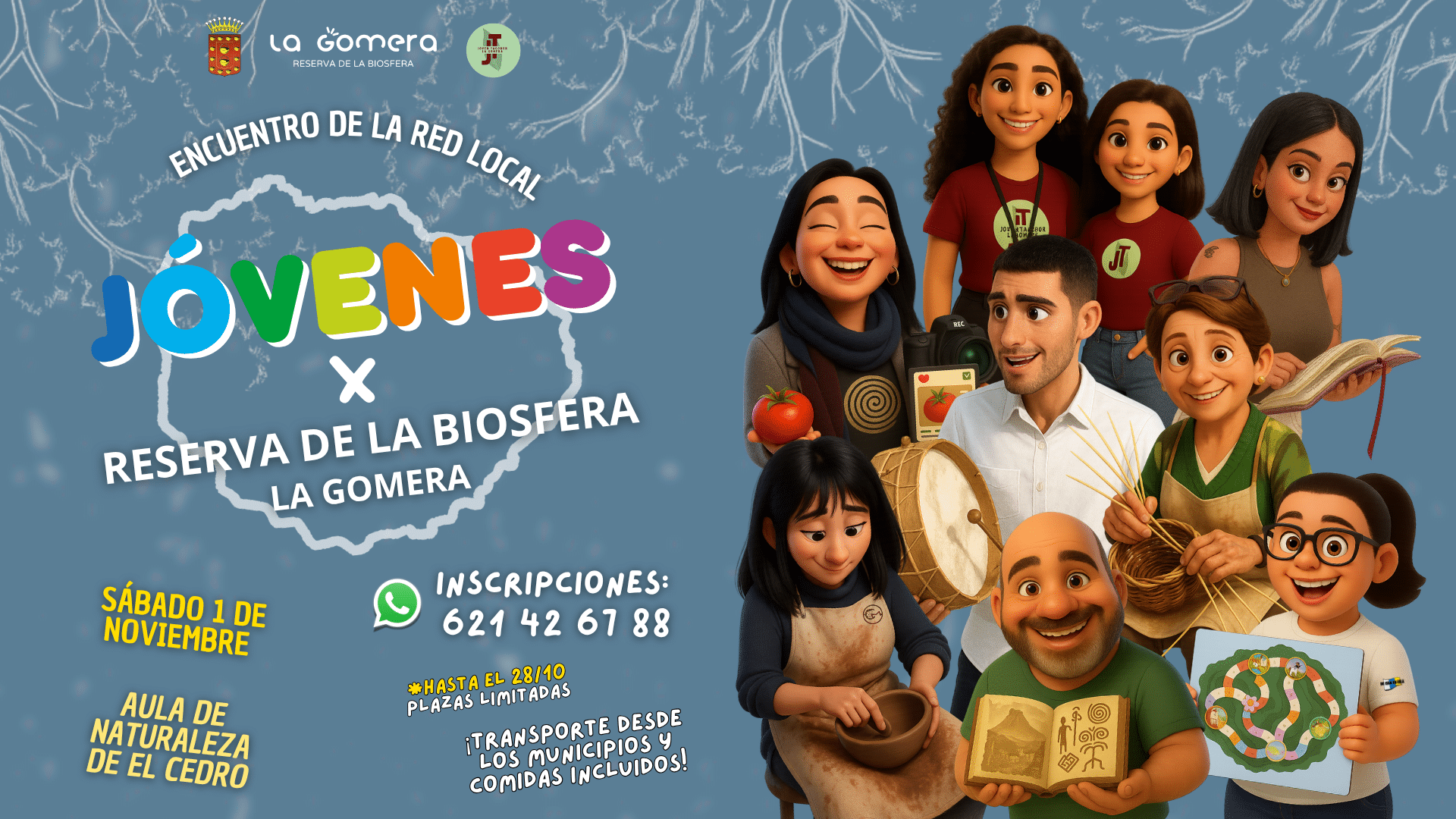 251025 Cartel participantes Encuentro de la Red Local de Jóvenes de la Reserva de la Biosfera en La Gomera