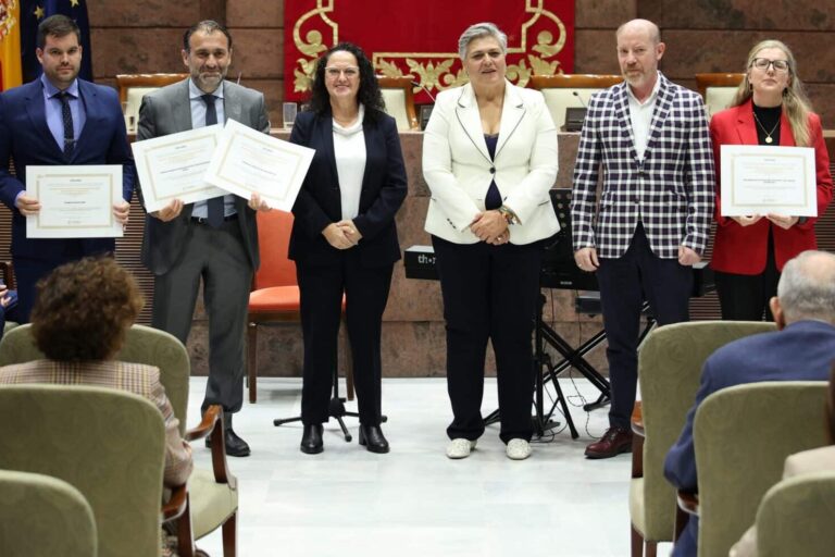 281125 A la izquierda, Guillermo Medina, consejero del Cabildo de La Gomera, durante la entrega de distinciones