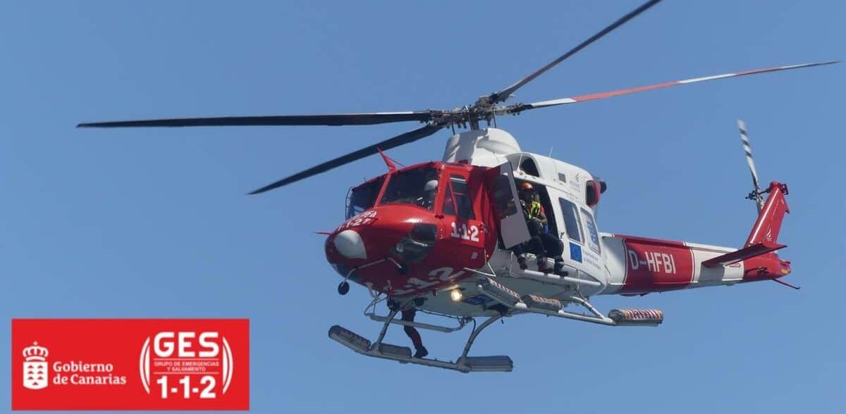 UN HELICÓPTERO DEL GES RESCATA A UN SENDERISTA HERIDO EN EL SENDERO TAGANANA-AFUR EN SANTA CRUZ 23-11-25