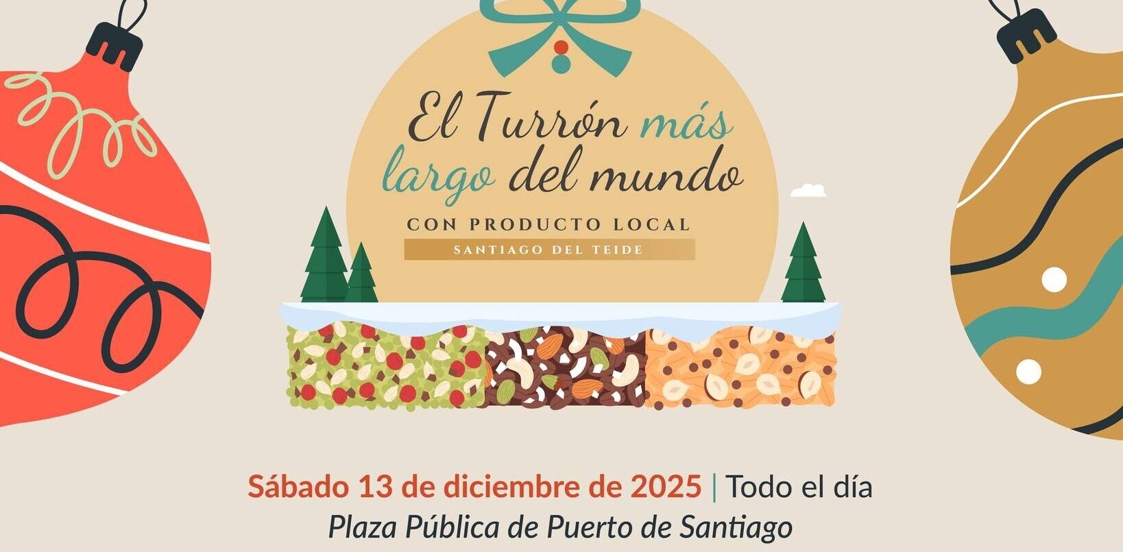Cartel voluntari@s turrón más largo del mundo