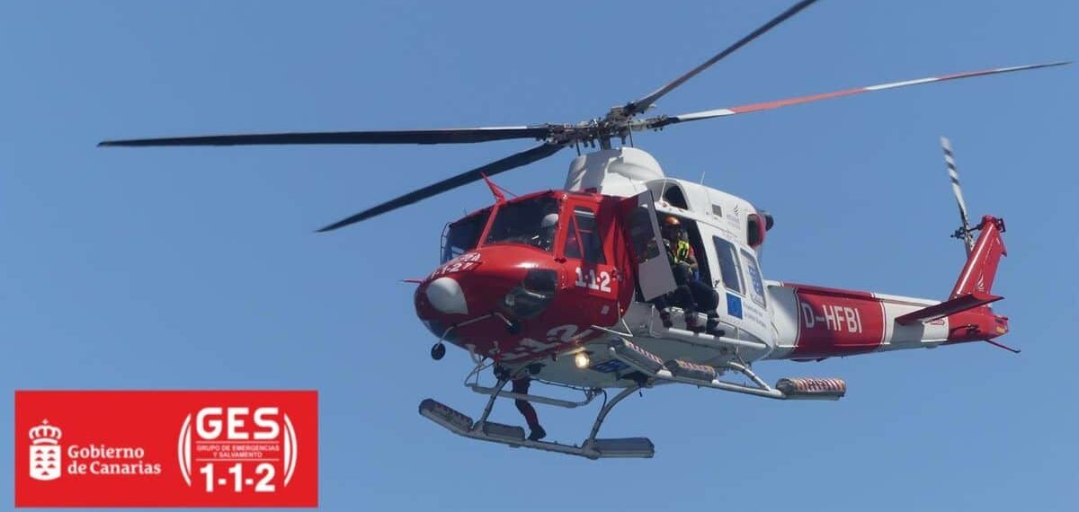 EL GES EVACÚA A UN HOMBRE HERIDO TRAS SUFRIR UNA CAÍDA EN ROQUE BERMEJO-SANTA CRUZ 16-12-25