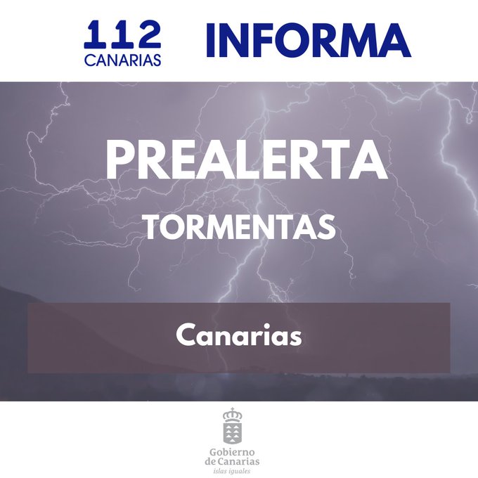 PREALERTA POR TORMENTAS EN CANARIAS 31-12-25