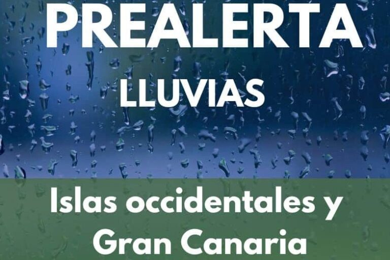 PREALERTA POR LLUVIAS EN LAS ISLAS OCCIDENTALES Y EN GRAN CANARIA 4-1-26
