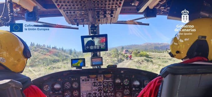 HELICÓPTERO DEL GES RESCATA A UNA SENDERISTA HERIDA TRAS SUFRIR UNA CAÍDA EN ARICO 1-2-26