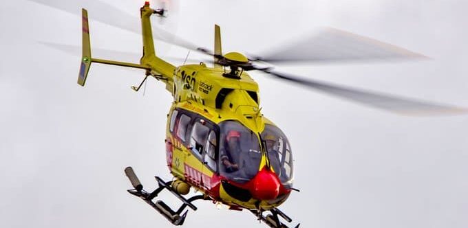 TRASLADADO EN HELICÓPTERO MEDICALIZADO DEL SUC UN MOTORISTA HERIDO GRAVE EN VILAFLOR 28-2-26