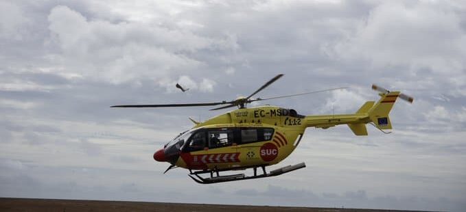 EVACUACIÓN AÉREA DE UN CICLISTA HERIDO GRAVE TRAS UNA CAÍDA EN VILAFLOR 30-3-26
