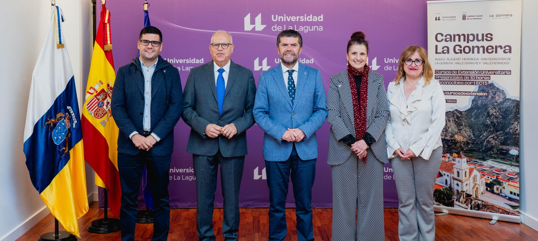 150426 Autoridades del Cabildo y Universidad de La Laguna durante la presentación del Campus La Gomera