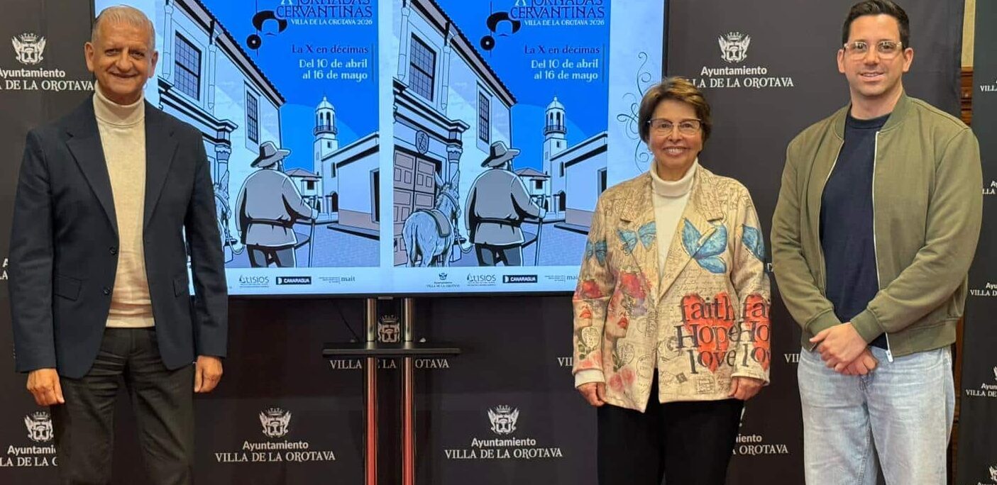ALCALDE, PRESIDENTA ALISIOS Y AUTOR CARTEL