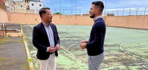 070526 Inicio obras reformado polideportivo La Cruz Santa Plan de Barrios infraestructuras deportivas