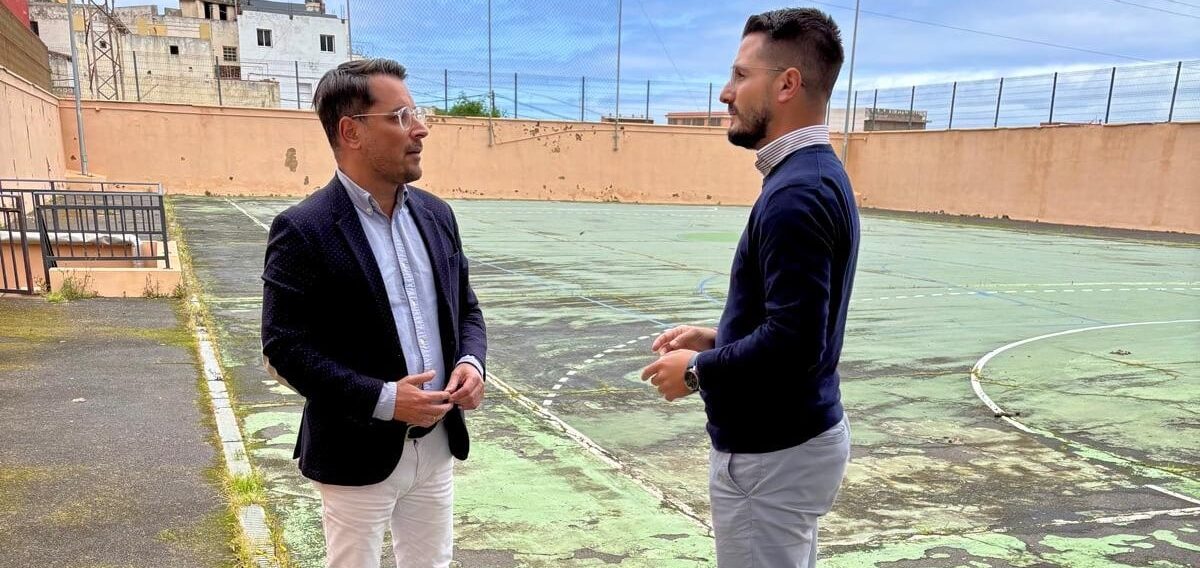 070526 Inicio obras reformado polideportivo La Cruz Santa Plan de Barrios infraestructuras deportivas
