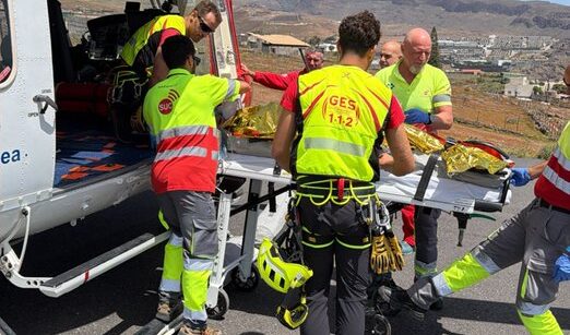 EVACUADO EN HELICÓPTERO TRAS SUFRIR UNA CAÍDA EN UN SENDERO EN ALAJERÓ-LA GOMERA 25-5-26