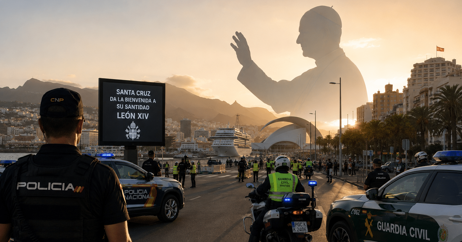DISPOSITIVO DE SEGURIDAD-VISITA DEL PAPA A TENERIFE2 9-6-26