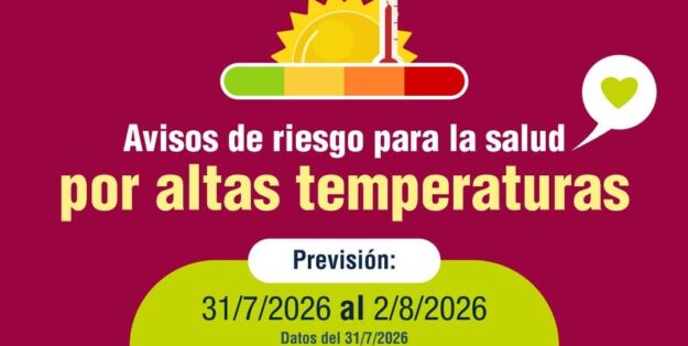 SANIDAD ACTIVA AVISOS DE DISTINTOS NIVELES DE RIESGO EN LA SALUD POR ALTAS TEMPERATURAS 31-7-26