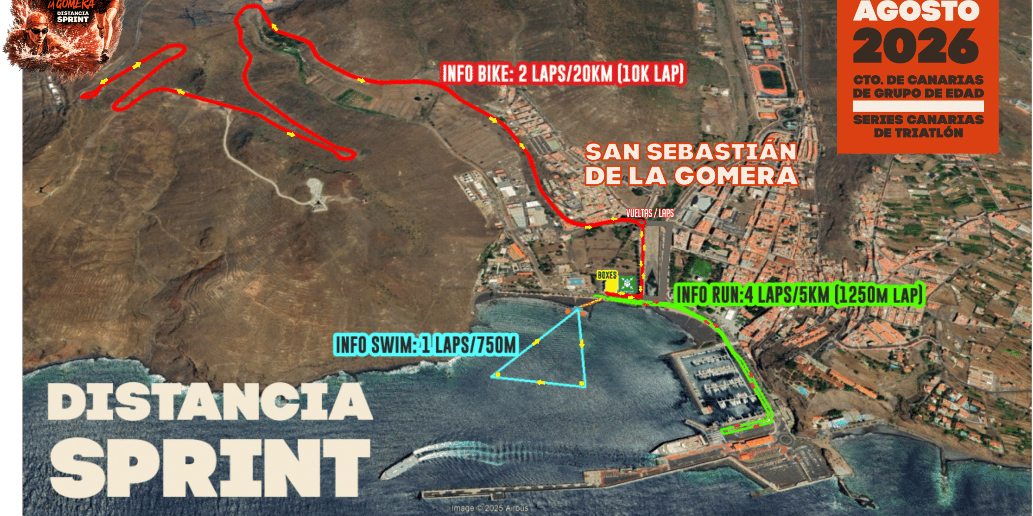 280826 Recorrido del XXXI Triatlón Isla de La Gomera