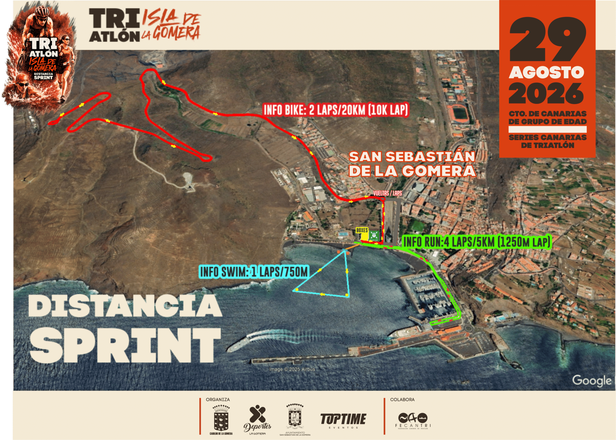 280826 Recorrido del XXXI Triatlón Isla de La Gomera