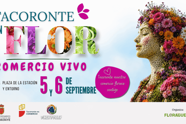 CARTEL TACORONTE EN FLOR HORIZONTAL