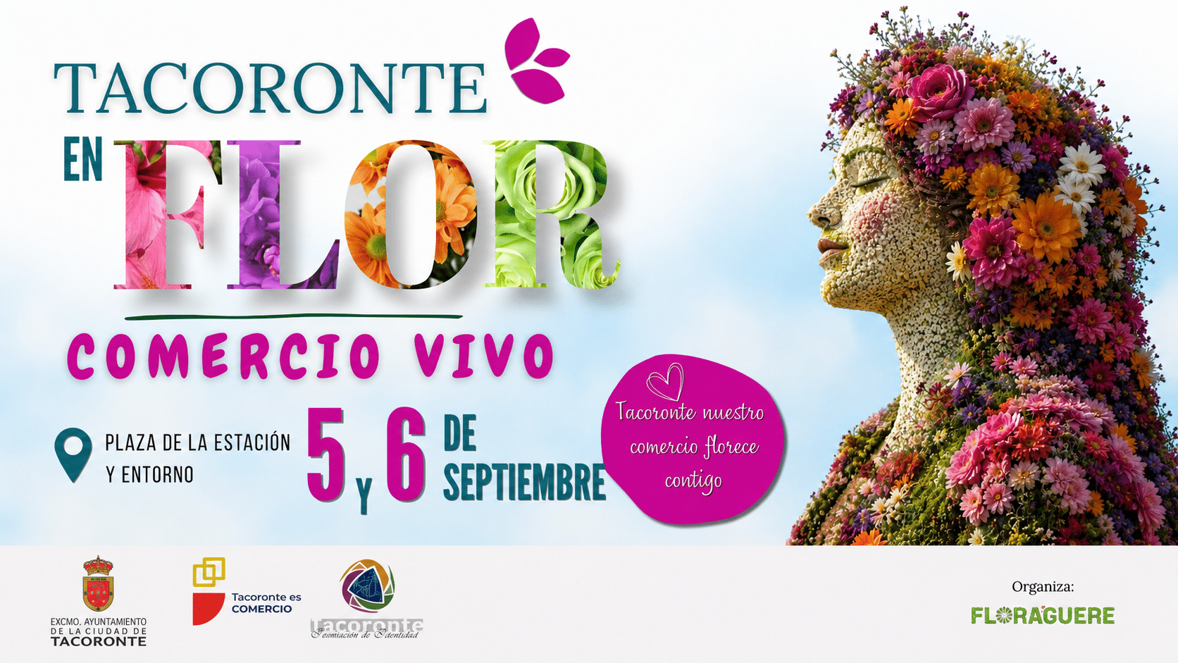 CARTEL TACORONTE EN FLOR HORIZONTAL