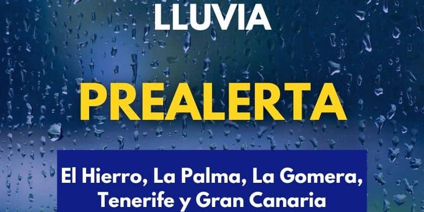 EL GOBIERNO DE CANARIAS DECLARA LA PREALERTA POR LLUVIA EN EL HIERRO, LA PALMA, LA GOMERA, TENERIFE Y GRAN CANARIA 6-10-26